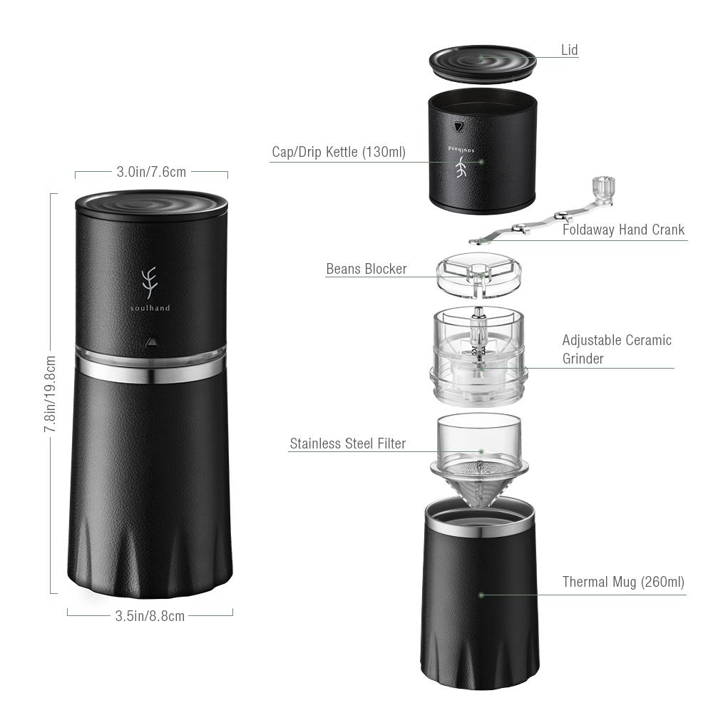 Soulhand All-In-One Portable Coffee Grinder Set, Manual Coffee Grinder –  soulhand