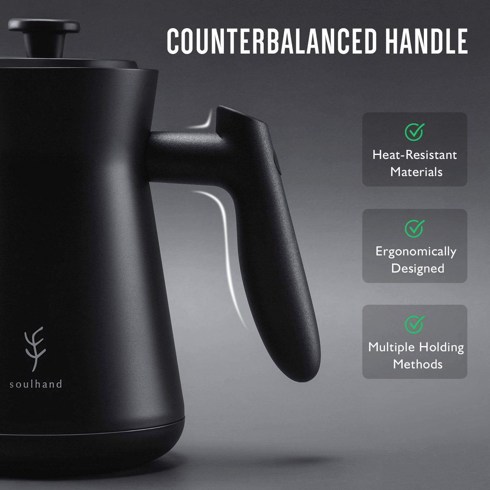 Soulhand Gooseneck Electric Kettle, Stainless Steel Pour Over