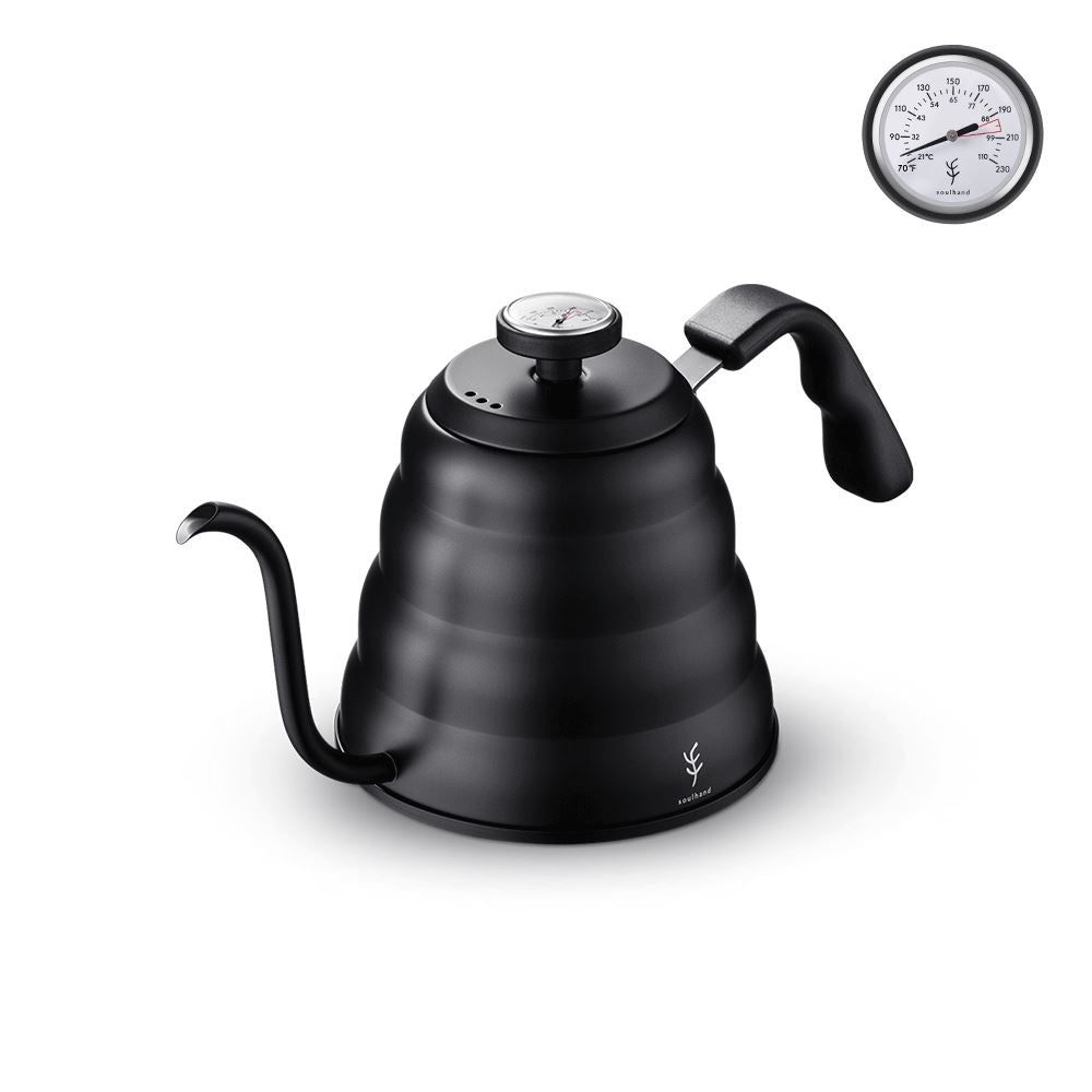 1.2 Liter Stainless Steel Gooseneck kettle with Thermometer and Rubber  Handle