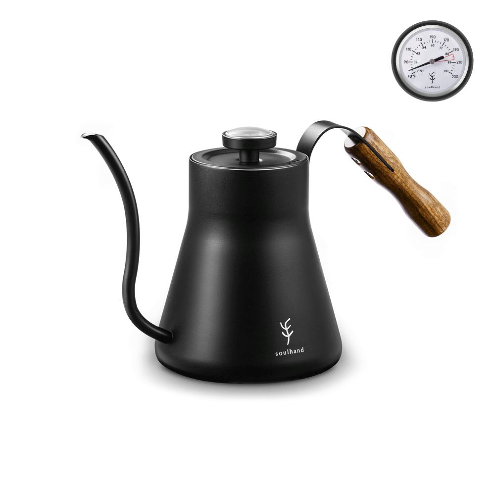 1pc Pour Over Coffee Kettle with Thermometer for Exact Temperature 40 fl oz  - Premium Stainless Steel Gooseneck Tea Kettle for Drip Coffee, French  Press and Tea - Works on Stove and