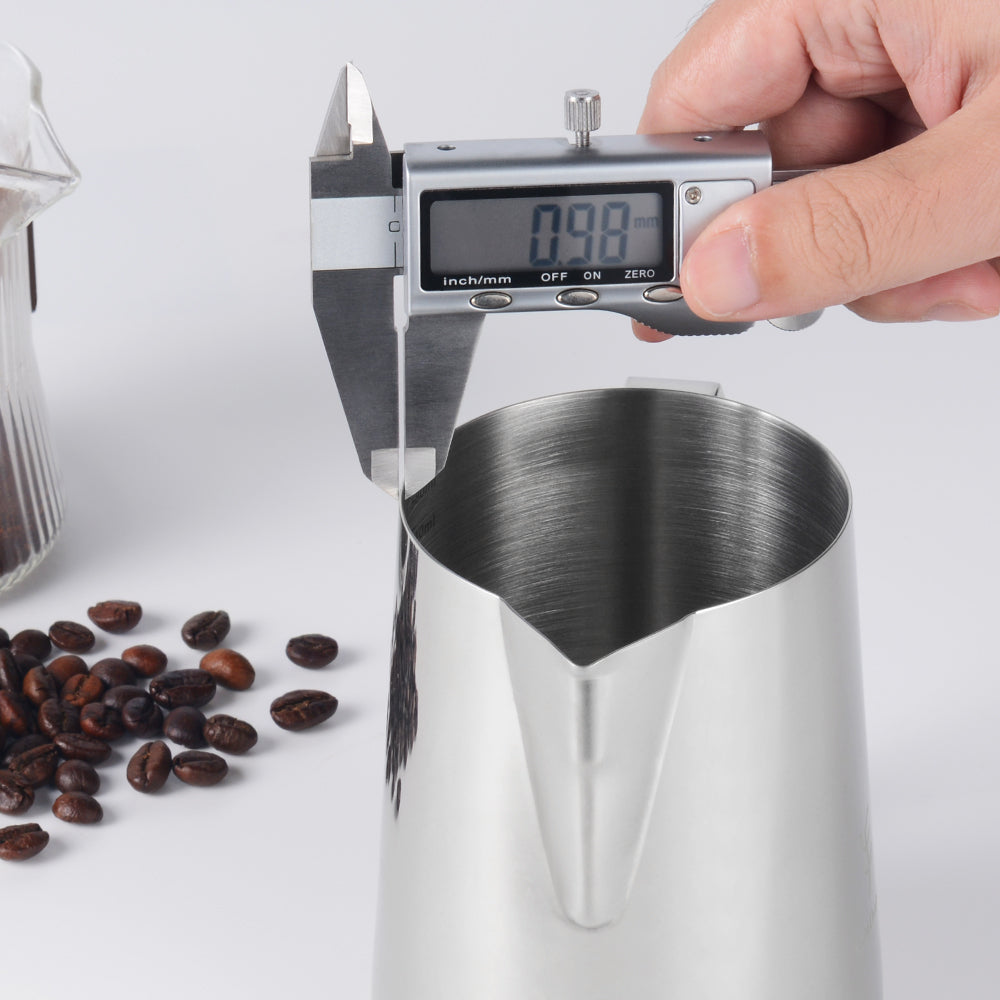 HOWFIELD 20 Oz Milk Frothing Pitcher - 304 Stainless Steel With Latte Art Pen & Scale, Barista Grade
