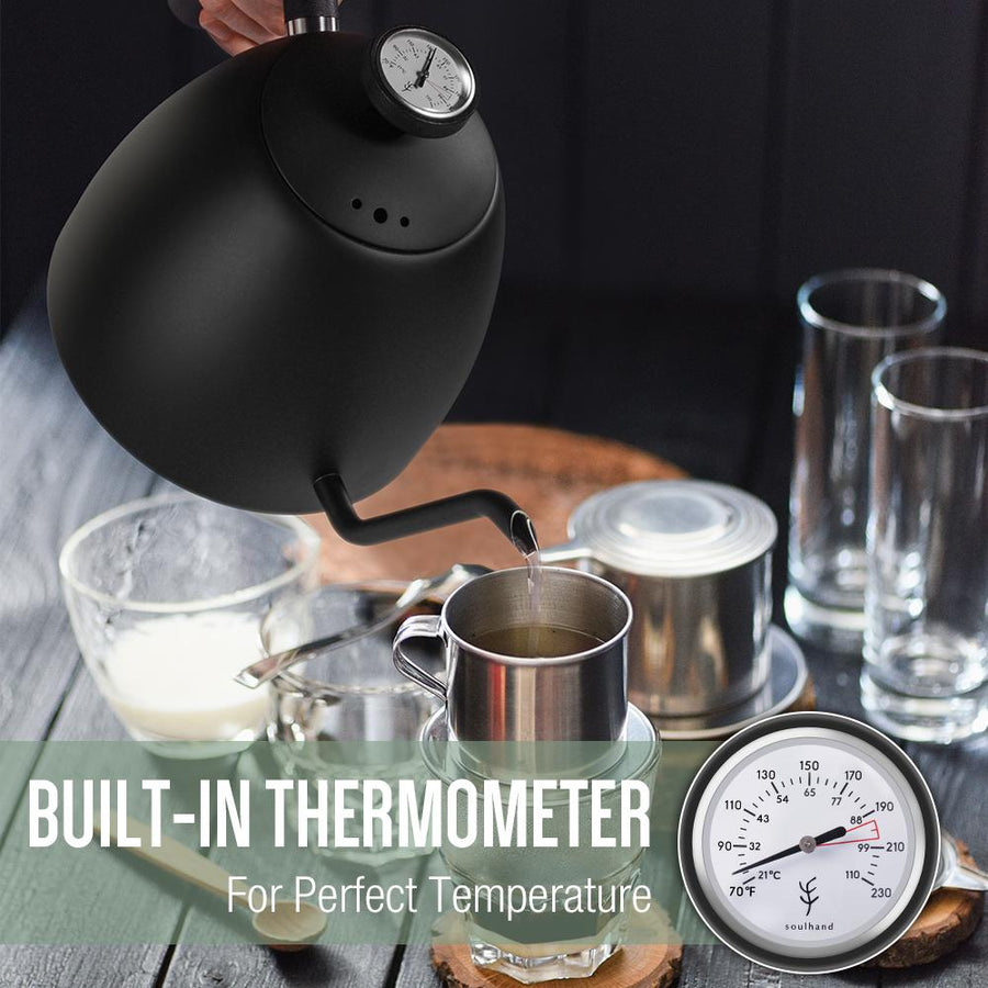 Pour Over Coffee Gooseneck Kettle With Thermometer - soulhand