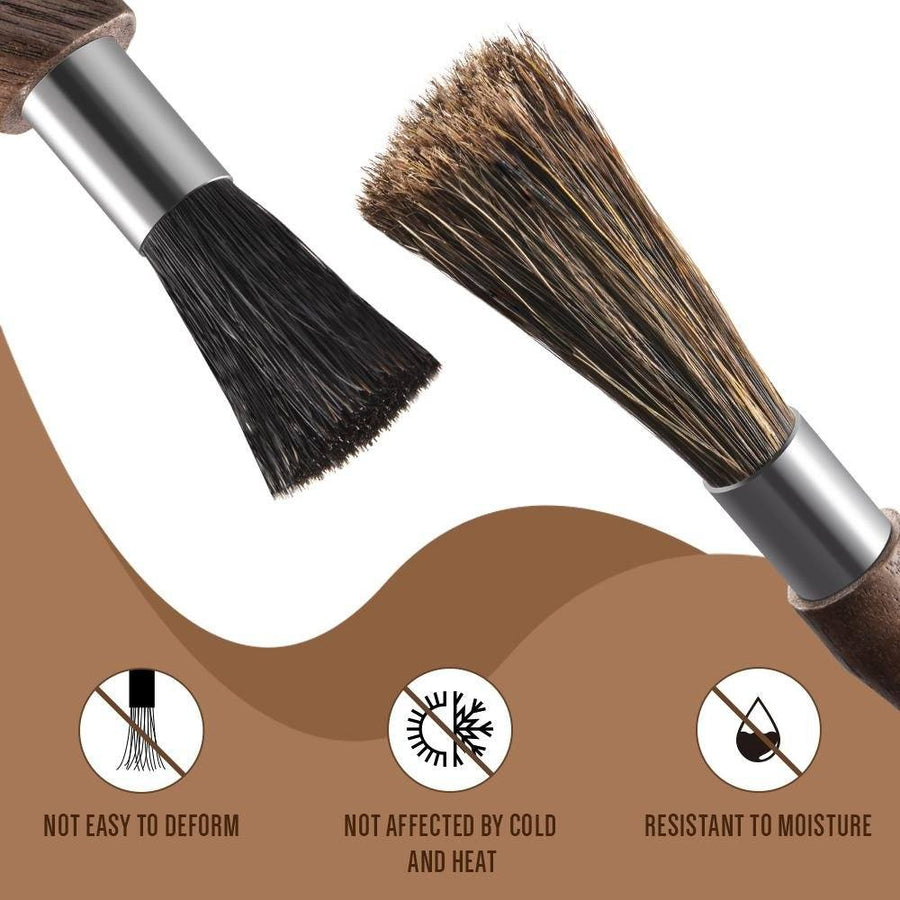 PROFESSIONAL COFFEE BRUSH SET NATURAL WALNUT  - soulhand
