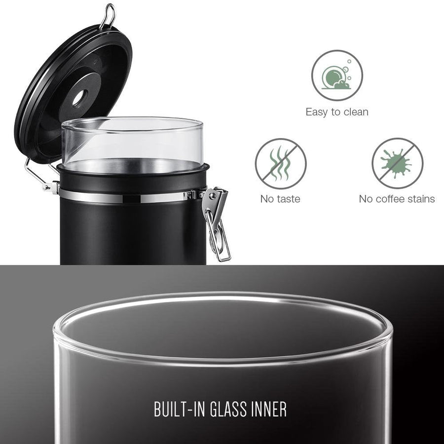Soulhand Airtight Coffee Canister Unique Glass Inner 16oz - soulhand