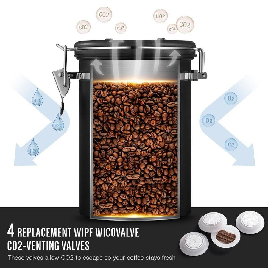 Soulhand Airtight Coffee Canister Unique Glass Inner 22oz - soulhand