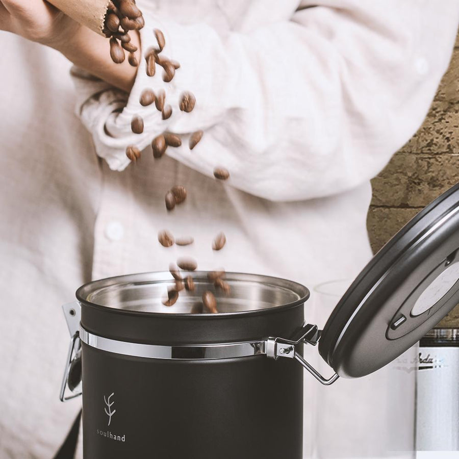 Soulhand Airtight Coffee Canister Unique Glass Inner 22oz - soulhand