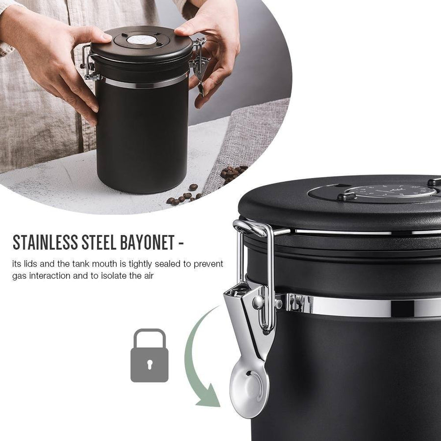 Soulhand Airtight Coffee Canister Unique Glass Inner 22oz - soulhand