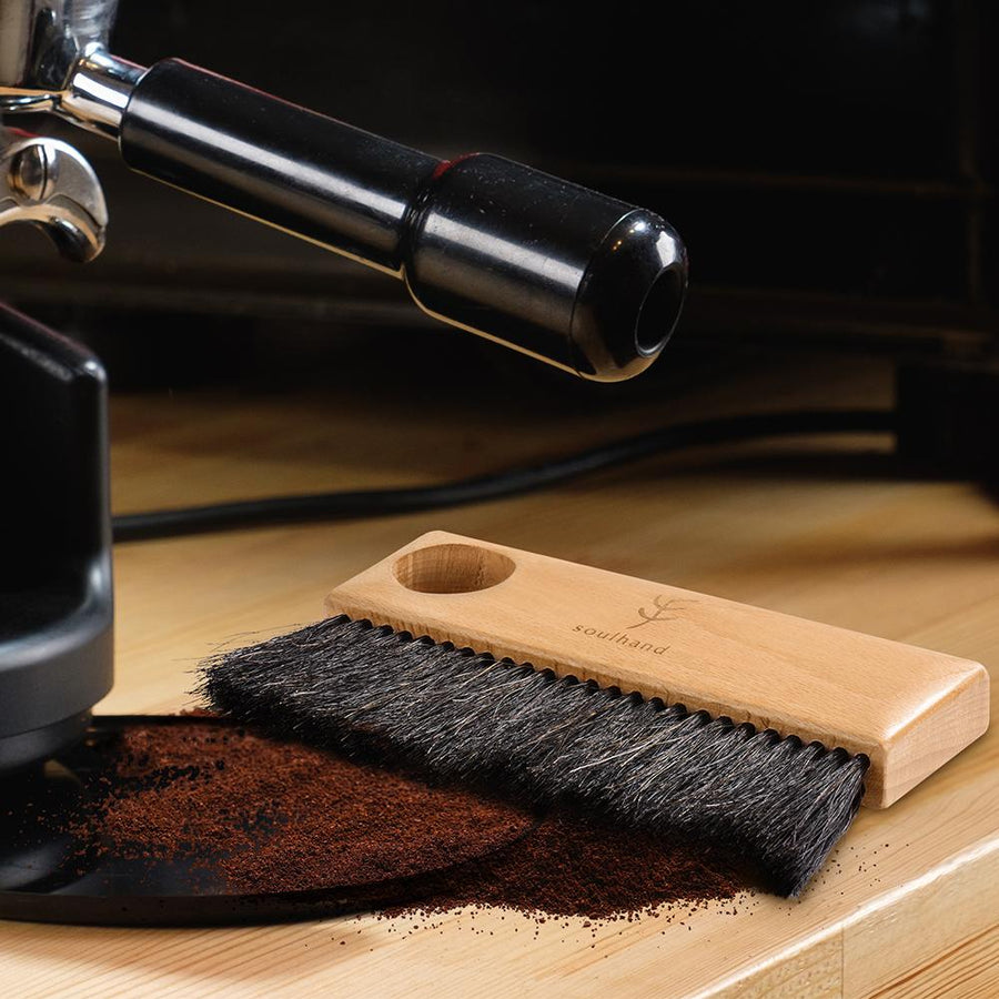 Soulhand Coffee Cleaning Brush Coffee Bar Brush Wooden Handle