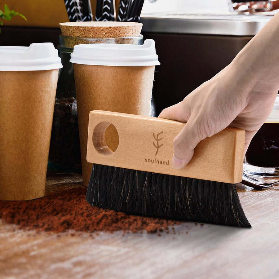 Soulhand Coffee Cleaning Brush Coffee Bar Brush Wooden Handle - soulhand