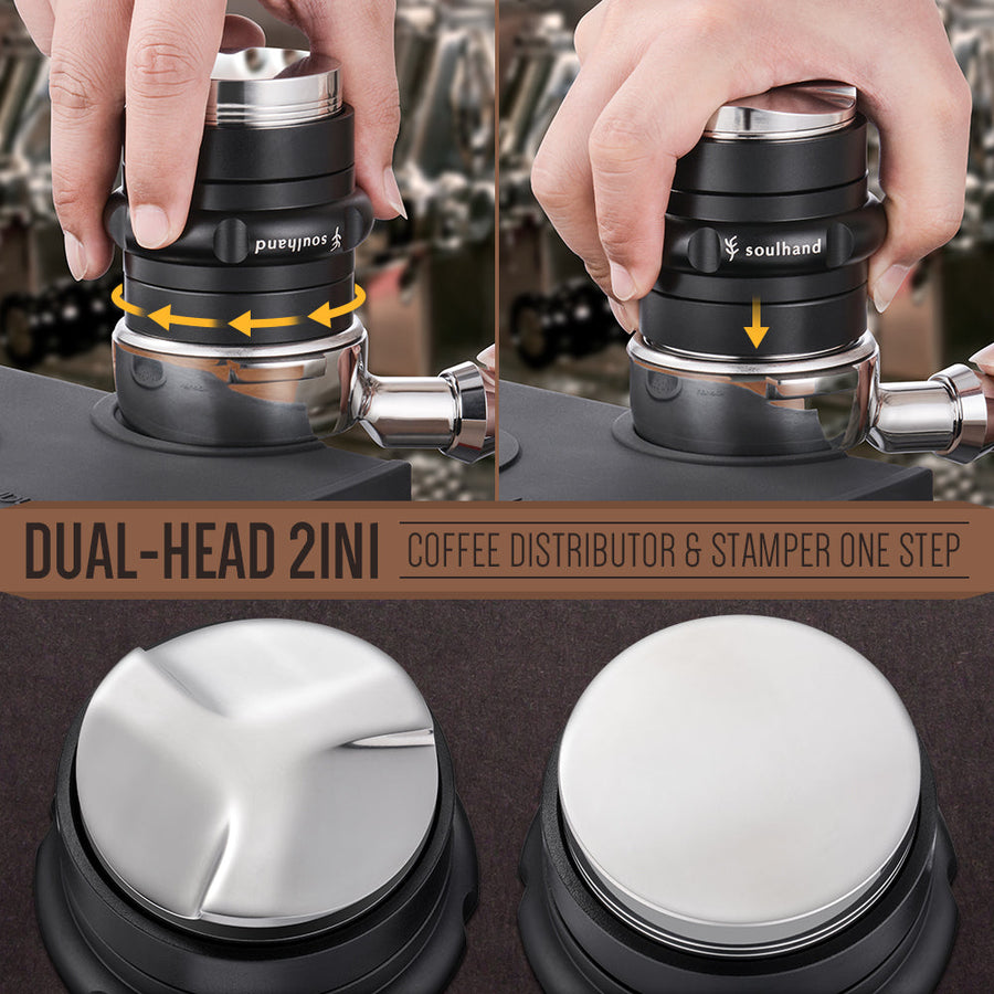 Soulhand Espresso Tamper 2 In 1 Coffee Distributor Dual Head 58mm - soulhand