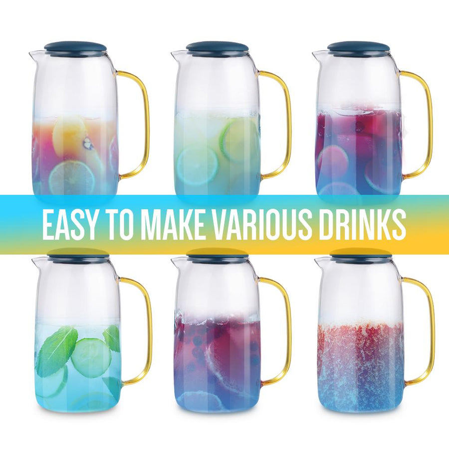 Soulhand Glass Water Pitcher with Two Cups 48oz/1.5L - soulhand