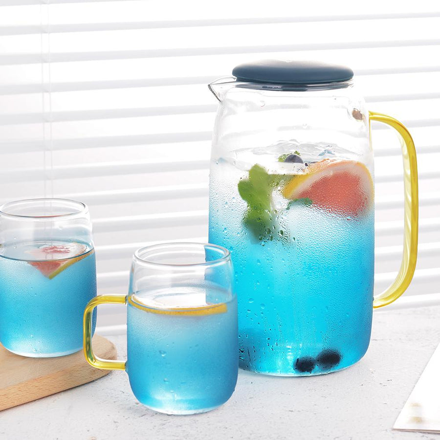 Soulhand Glass Water Pitcher with Two Cups 48oz/1.5L - soulhand