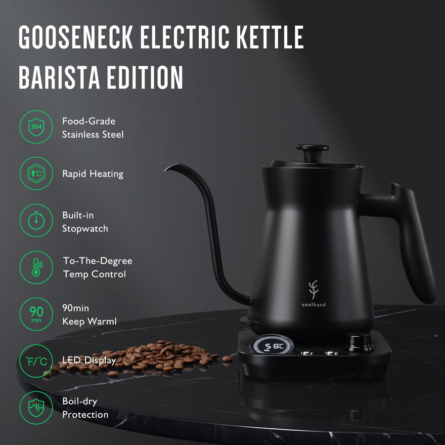 Electric Gooseneck Kettle - 1L, 120 Volt, Stainless Steel for coffee tea