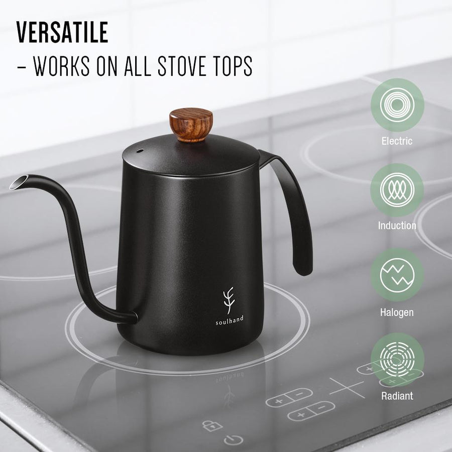 Soulhand Gooseneck Kettle Pour Over Coffee Kettle with Thermometer 21oz/600ml - soulhand