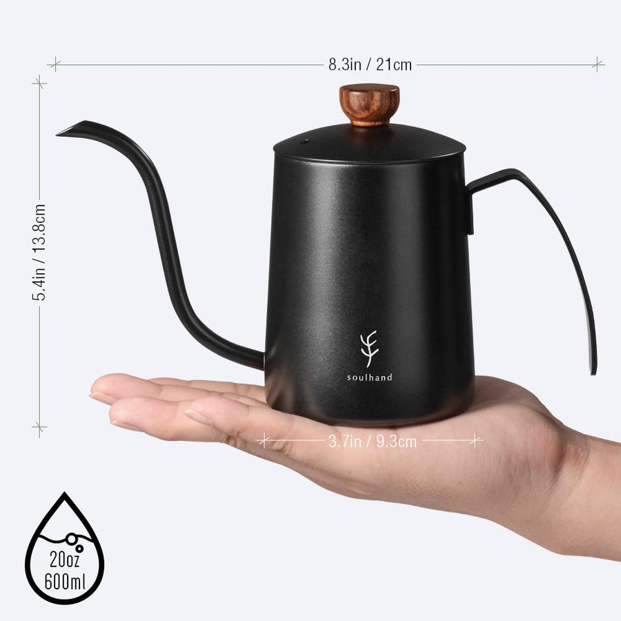 Soulhand Gooseneck Kettle Pour Over Coffee Kettle with Thermometer 21oz/600ml - soulhand