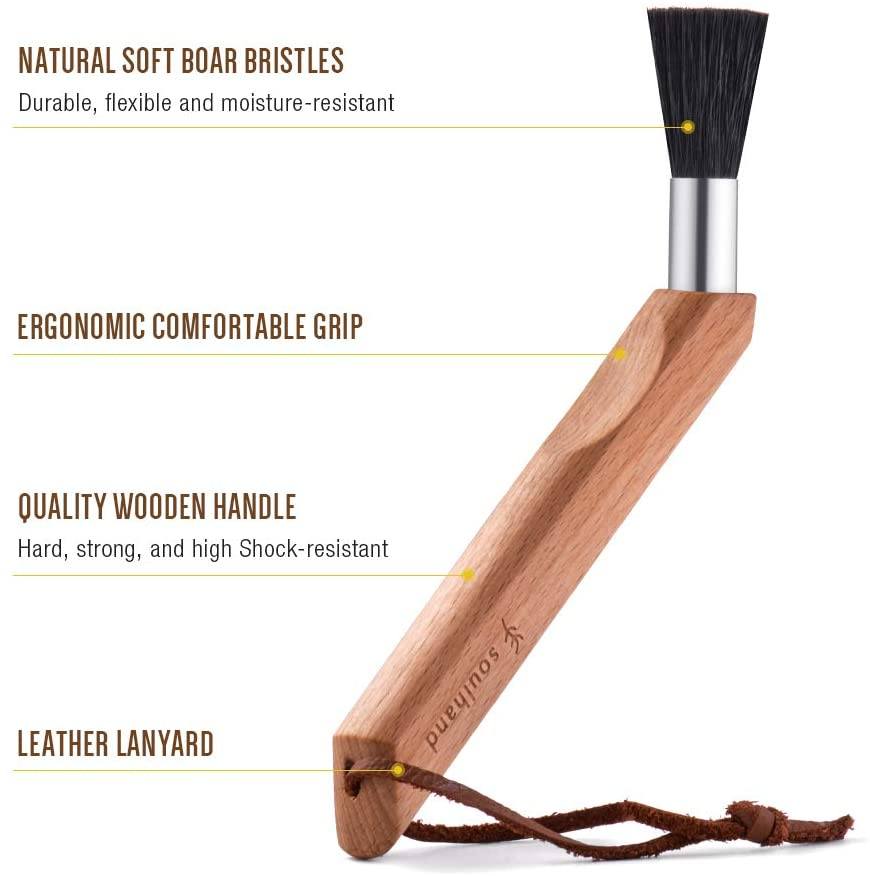 Soulhand Professional Espresso Cleaning Brush Wood Color - soulhand