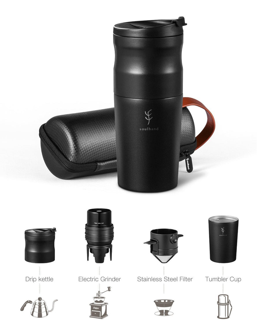 Soulhand All-In-One Portable Coffee Grinder Set, Manual Coffee