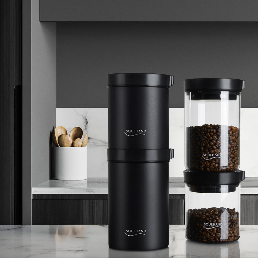 【Upgraded Stainless Steel】Soulhand Vacuum Coffee Canister 1.6L/1.2L